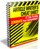 Thumbnail Article Writers Cheat Sheet with Resell Rights