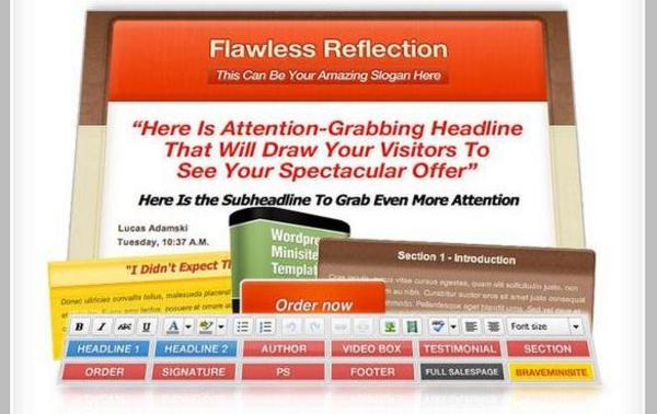 Product picture Flawless Reflection WordPress Minisite! PLR!