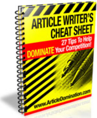 Product picture Article Writers Cheat Sheet with Resell Rights