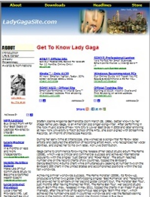 Product picture Lady Gaga Website Templates with PLR
