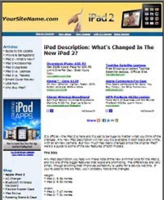 Product picture IPad2 Website  with PLR