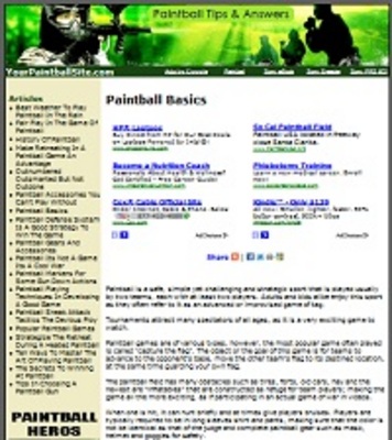 Product picture Paint Ball Website with PLR