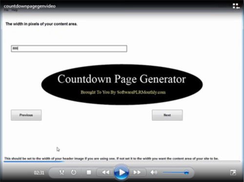 Product picture Countdown Page Generator - Software & Video