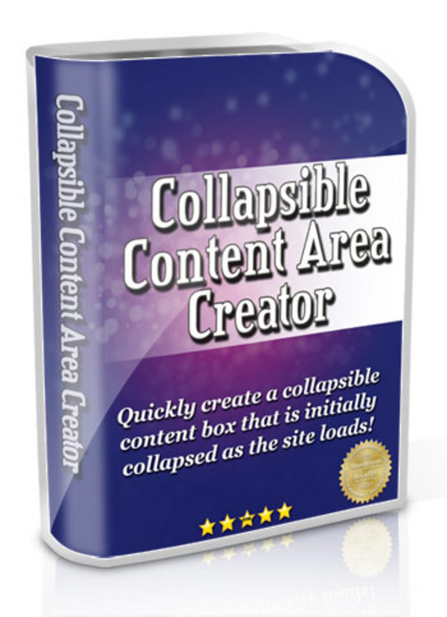 Product picture Collapsible Content Area Creator - Software & Instruction Video with MRR