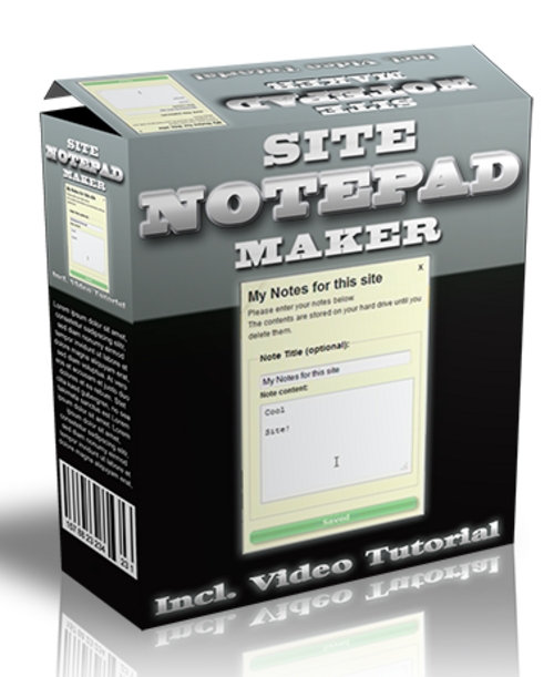 Product picture Site Notepad Maker - Software and Video Tutorial with MRR