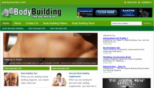 Product picture Body Building Blog - WordPress Blog with PLR