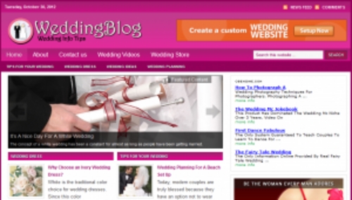 Product picture Wedding Tips Blog - WordPress Blog with PLR