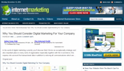 Product picture Internet Marketing Blog - WordPress Blog with PLR