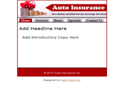 Product picture Auto Insurance Mobile Site Template - Mobile Templates