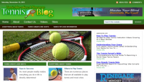 Product picture Tennis Blog - WordPress Blog with PLR