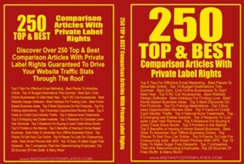Product picture 250 Top & Best comparison Articles - Articles with PLR