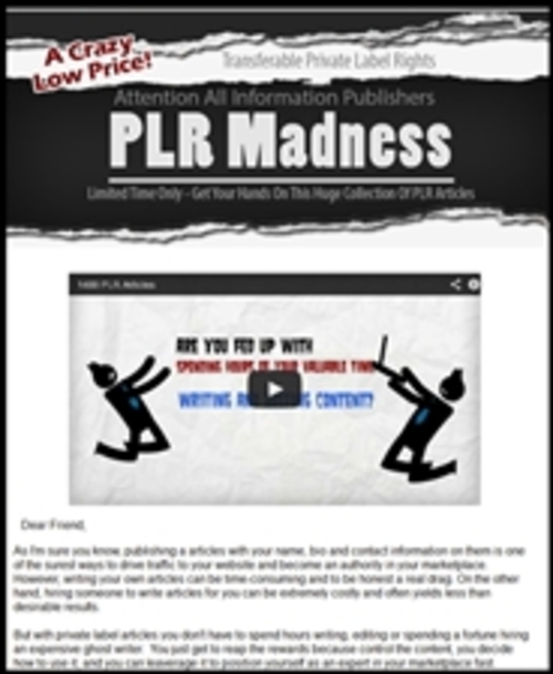Product picture PLR Madness - 1400 Articles Package with PLR
