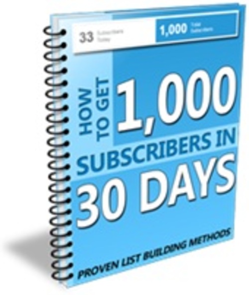 Product picture 1,000 Subscribers in 30 Days - eBook With RR License
